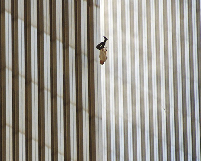 A man falling from the world trade centre