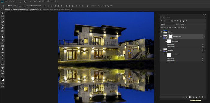 Image of Adobe Photoshop and Photoshop layers for real-estate phototgraphy