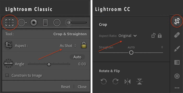 Lightroom crop tool