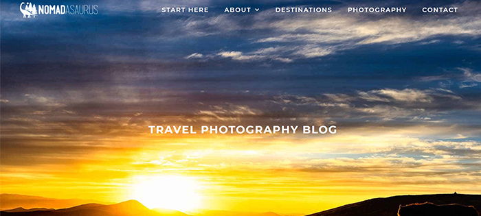 screenshot Nomadasaurus one of the best travel photography blog