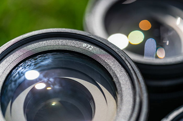 Camera lens showing diameter