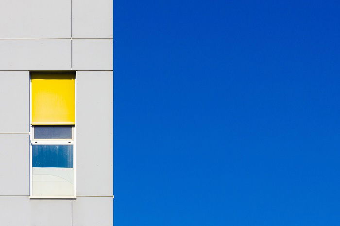 Minimalist architecture photo of the facade of a building