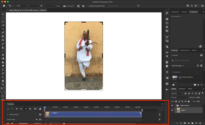 Photoshop screenshot video workspace