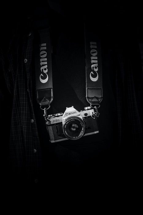 Canon AE-1 with black background