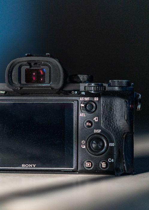 Sony a7 II camera from back