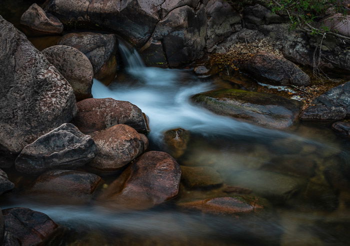 Image of hazy flowing water to show unwanted camera landscape photography settings