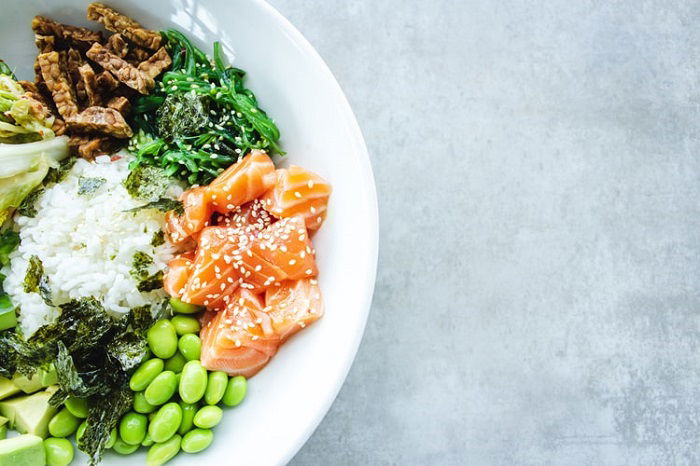 food photography of a salmon salad