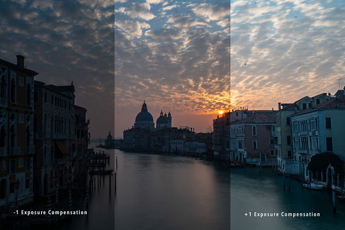 venice sunrise compare exposure compensation