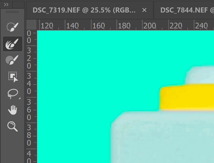 A closeup shot of tools for refining selection