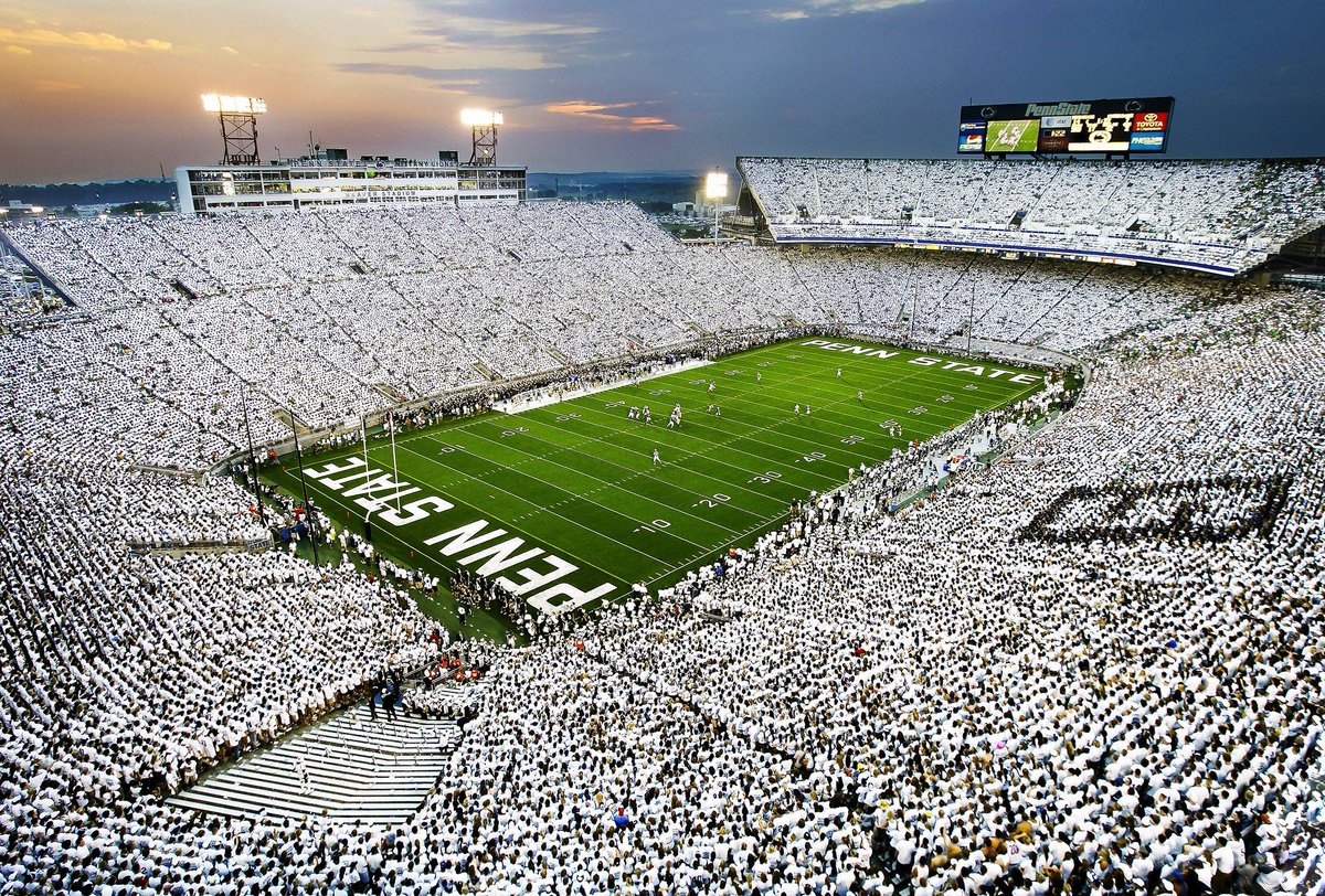 A packed college football stadium filled with fans taken by one of the best sports photographers David Bergman