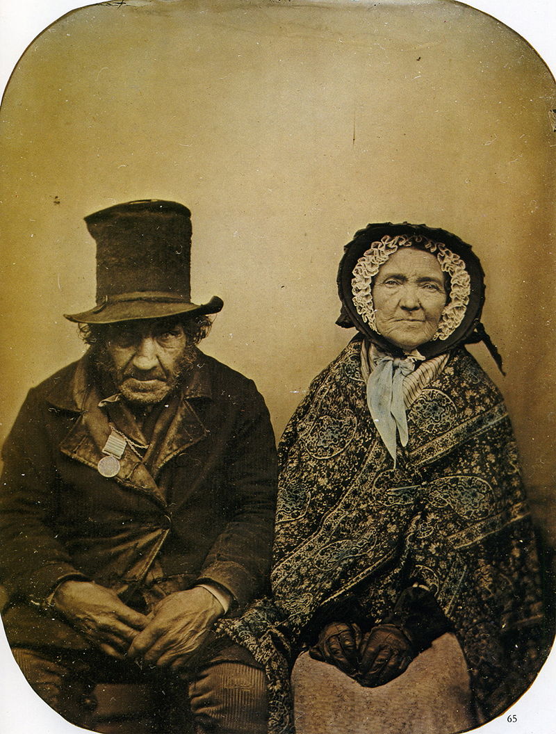 ambrotype wet plate portrait of an elderly couple