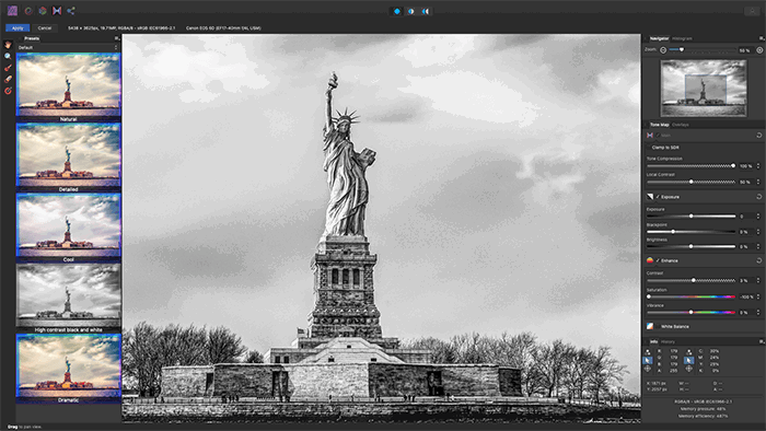 Affinity Tone Mapping screenshot