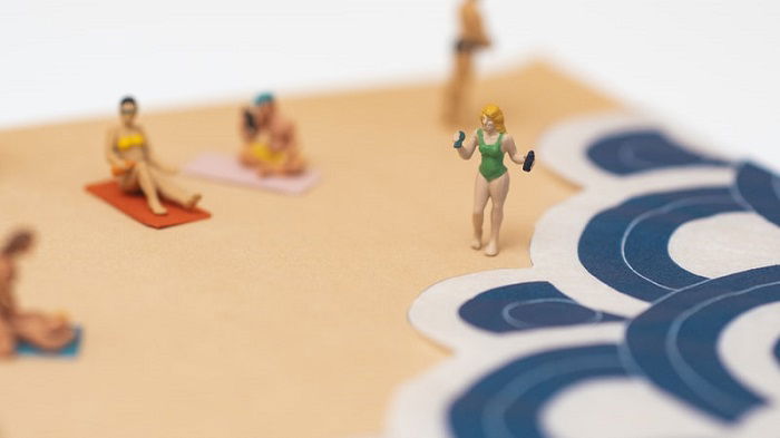 miniature photography of a beach scene