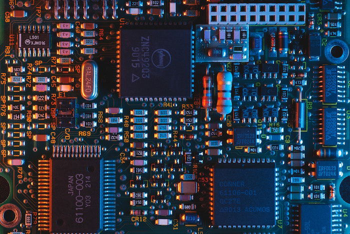 AI Photography: Colorful computer circuit board