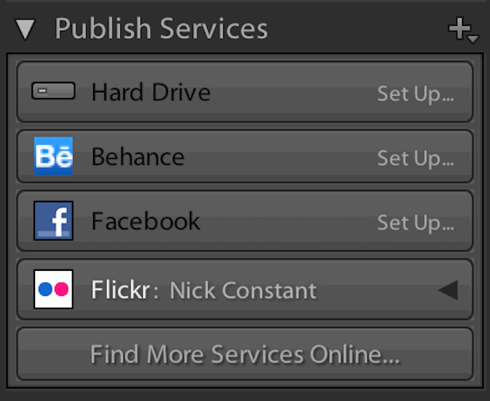 publish services allows you to export images to social media platforms in Lightroom