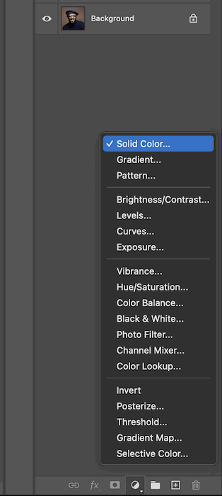 selecting solid color in photoshop