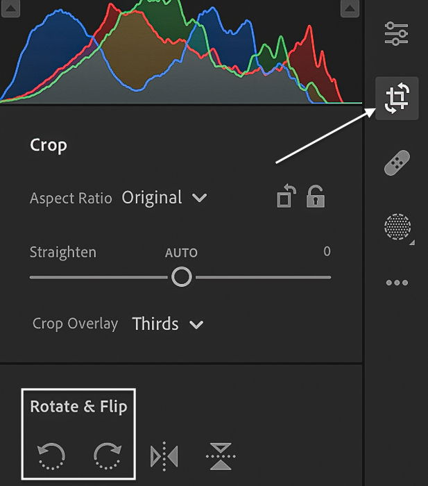 Lightroom CC screenshot of Crop & Rotate panel