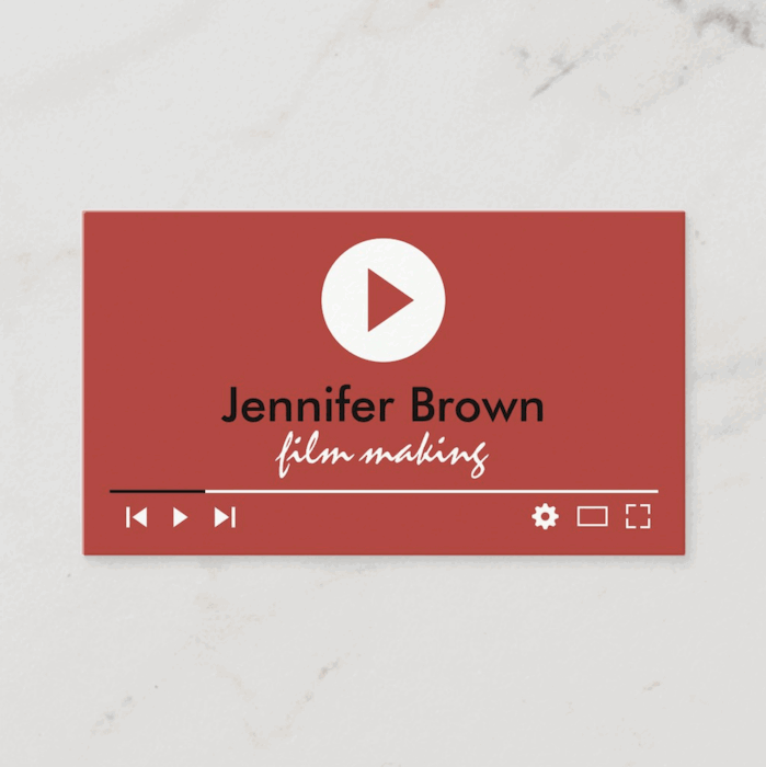 photography business card design that looks like a video timeline