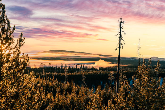 Color graded sunrise landscape