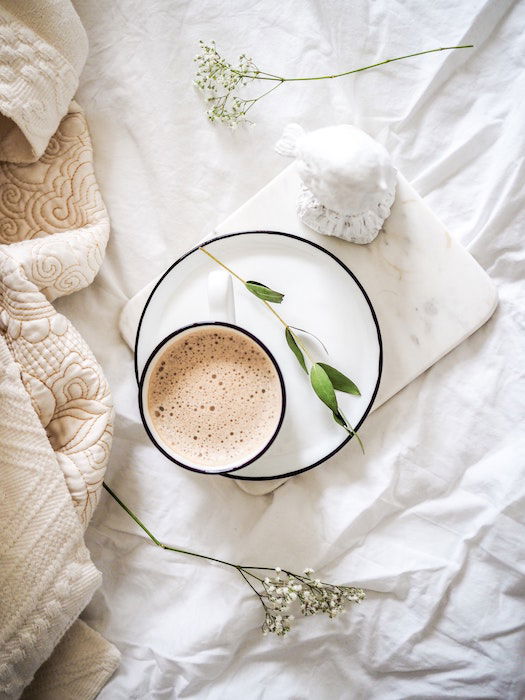 Natural light on a coffee flat lay 