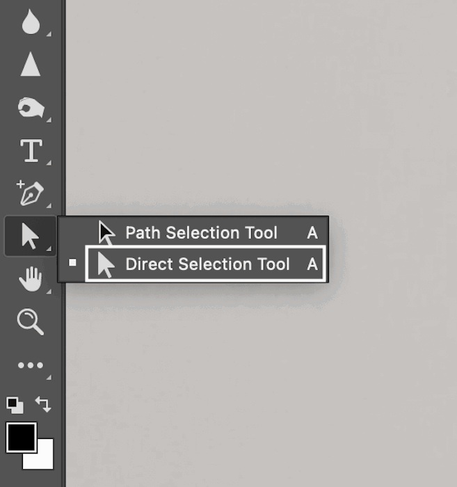 Direct Selection tool in Photoshop toolbar