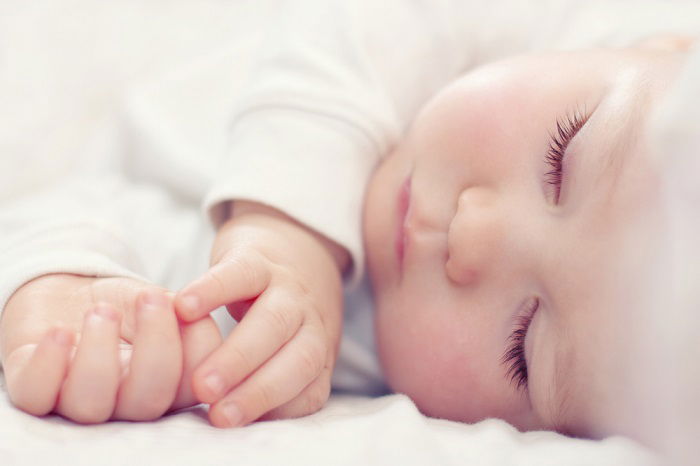 Close-up of sleeping newborn baby