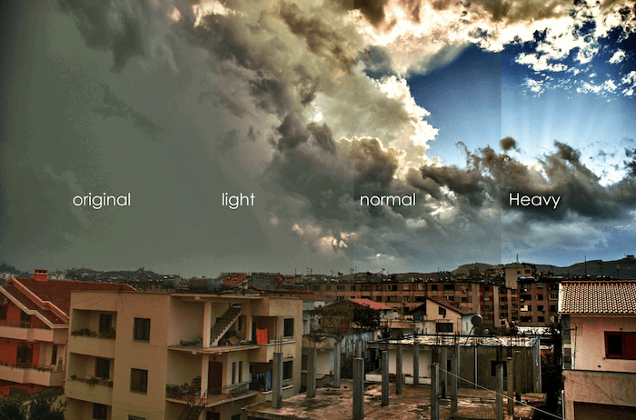 example of the different hdr intensities 