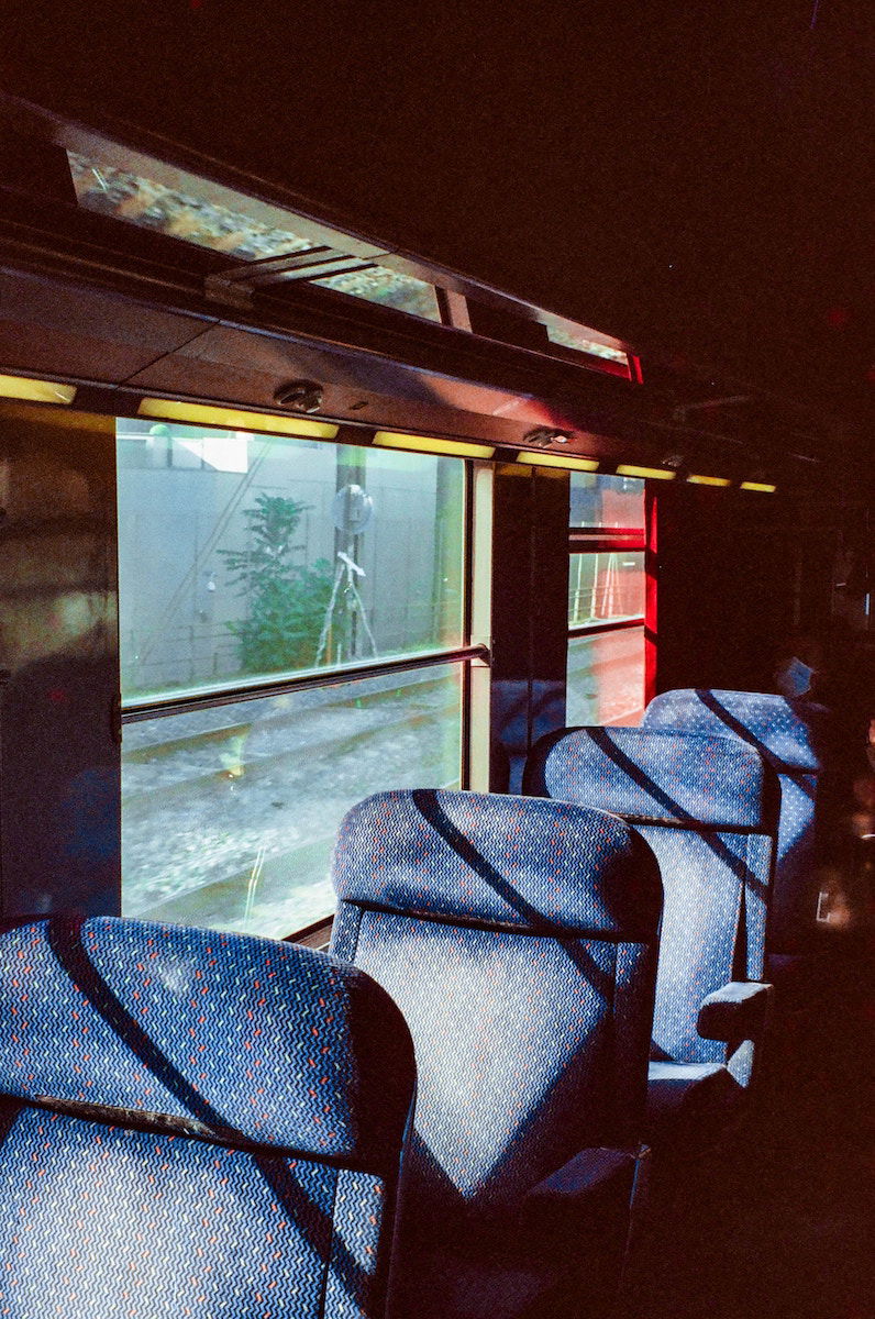 Interior seats on a train