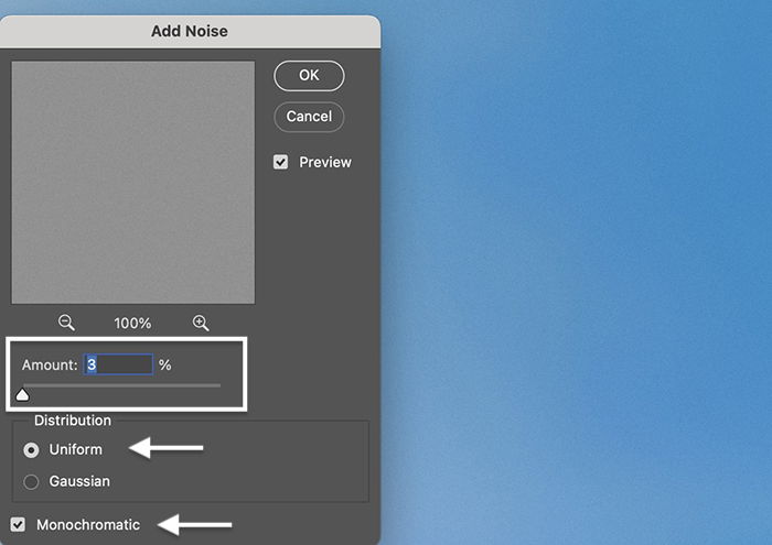 Photoshop screenshot to add noise