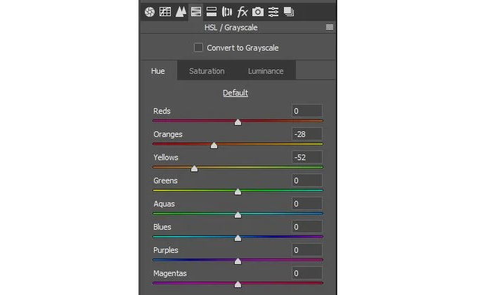 Color controls in Lightroom