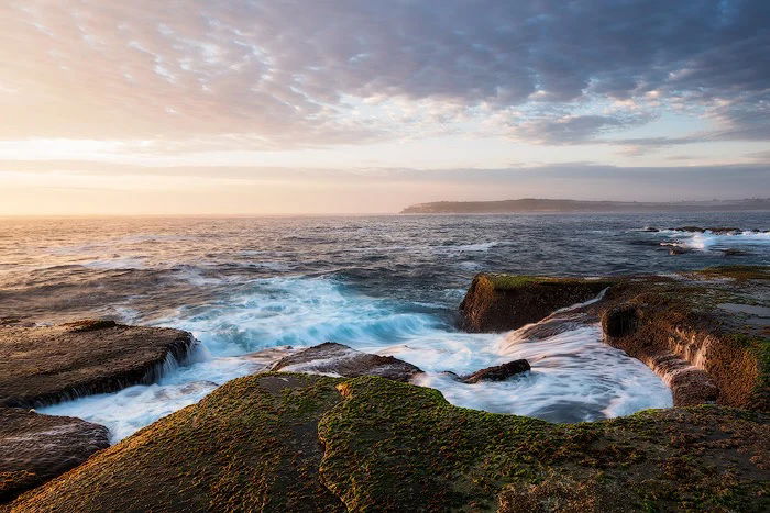 Coast landscape with glow effect