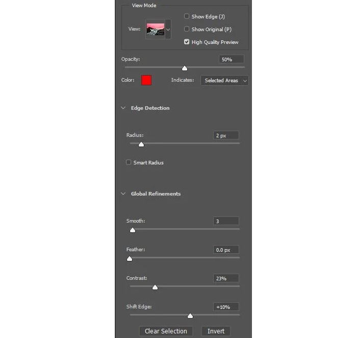 Shift edge toolbar in Lightroom