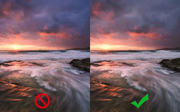 Two landscapes side by side for showing landscape editing tips