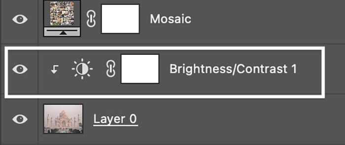 Photoshop screenshot brightness adjustment layer