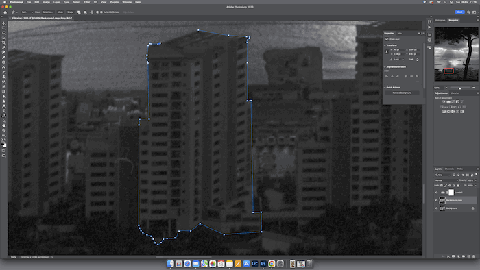 A photo editing program displaying a cityscape.