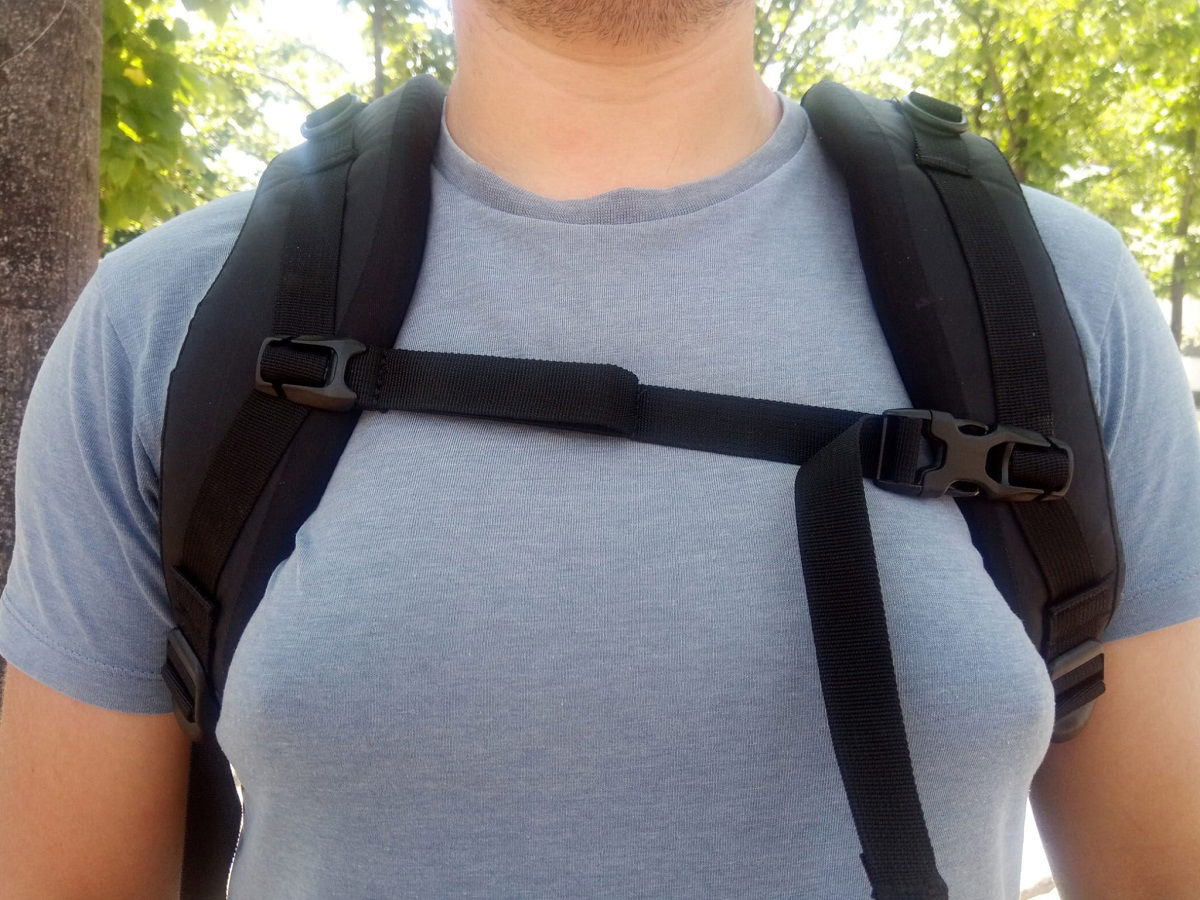 Chest strap worn close-up