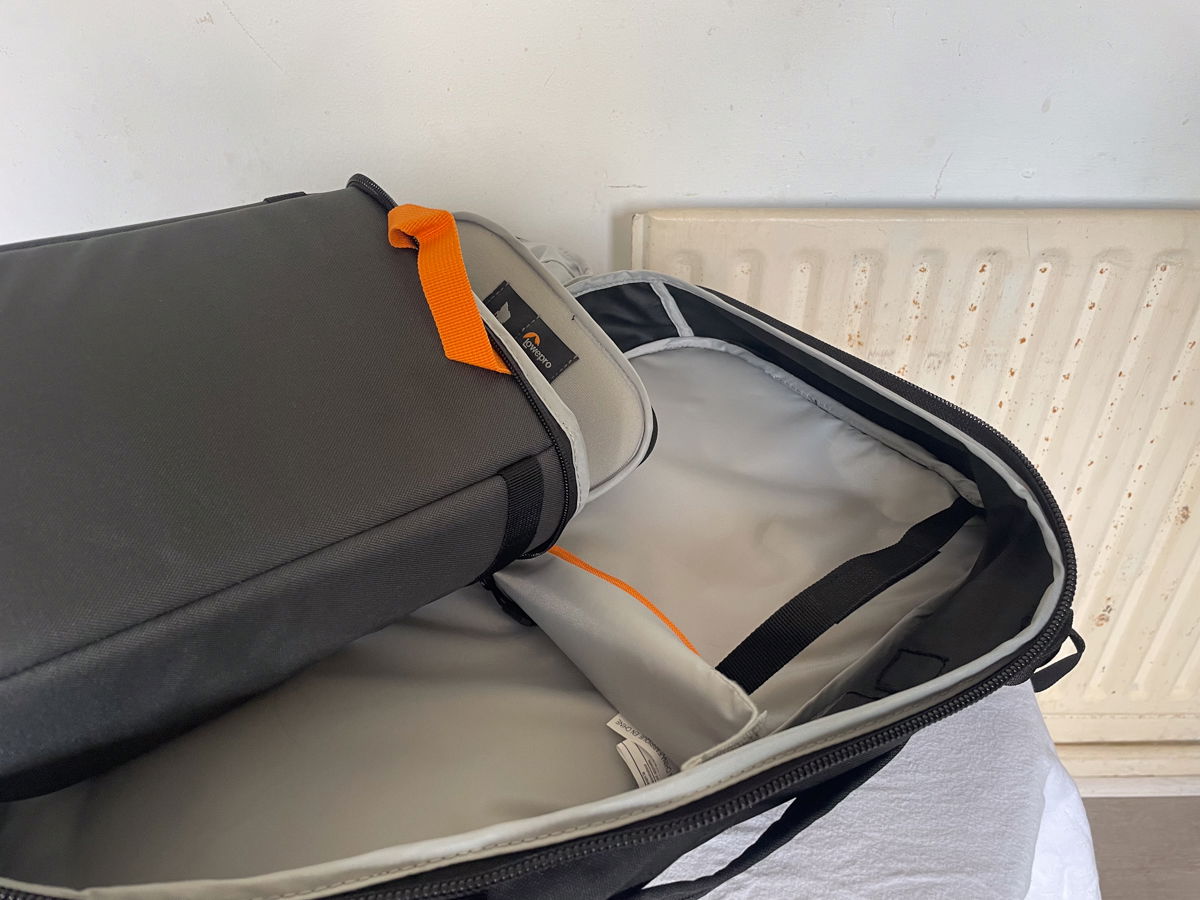 Lowepro Trekker Lite gearup bag being removed