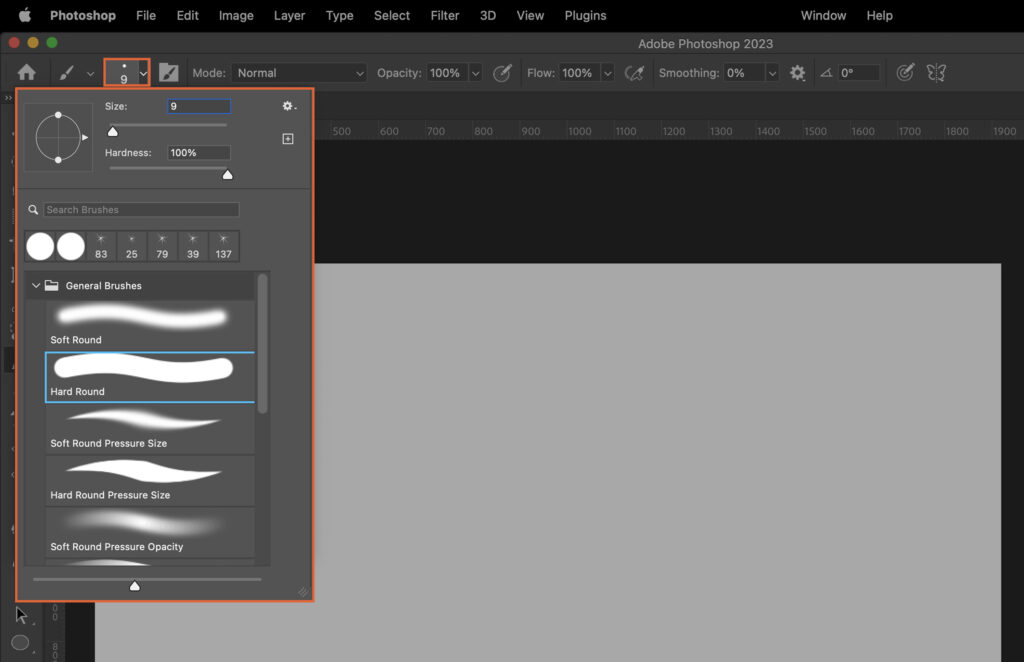 A Photoshop interface, showing the settings for a document. 