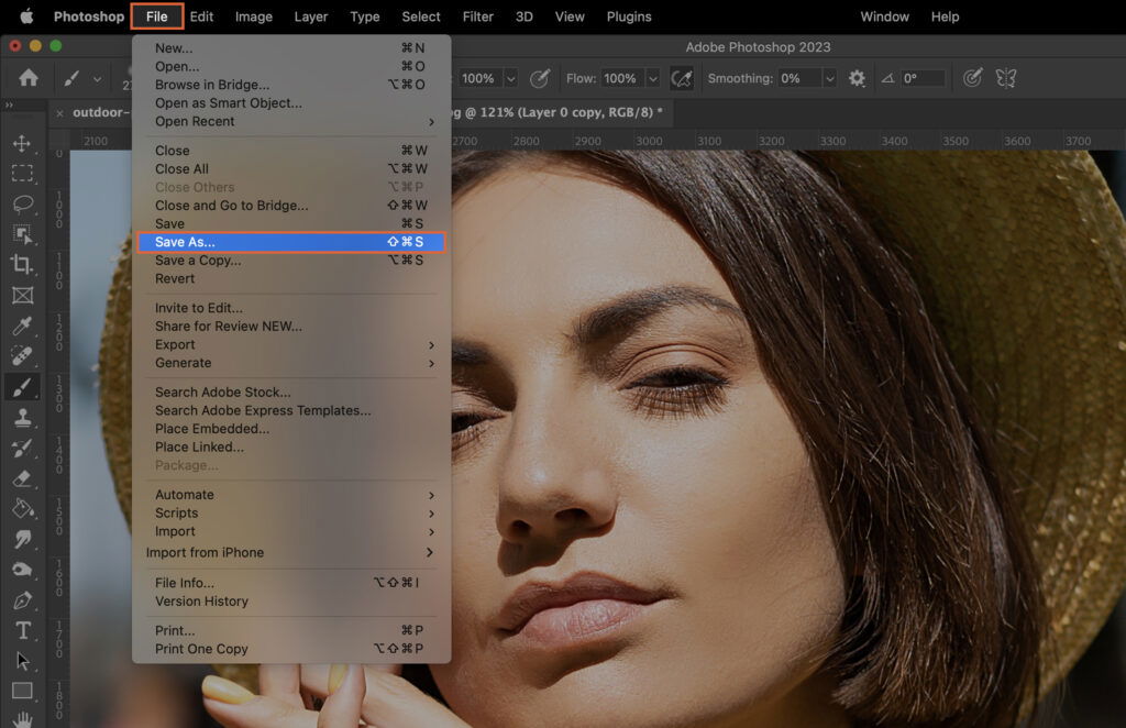 A user interface of graphic design software with tools and settings selected for adjusting the image.