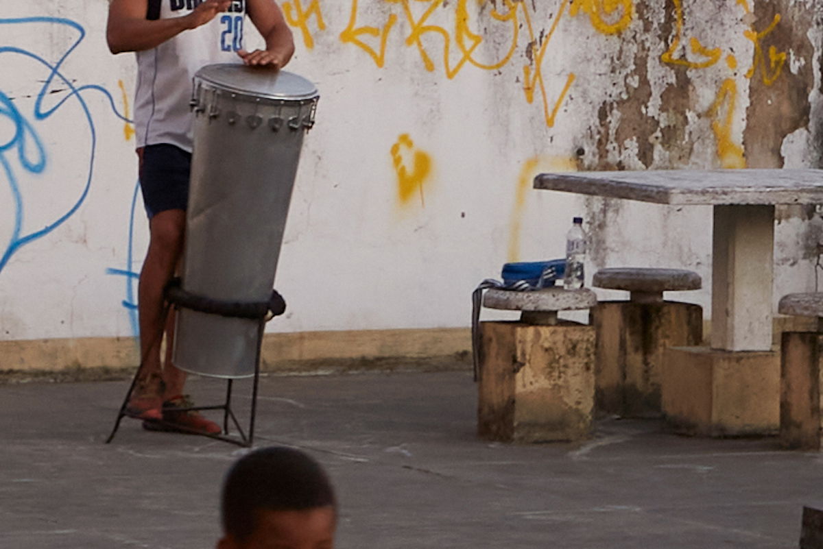 Capture One crop of person playing a steel drum