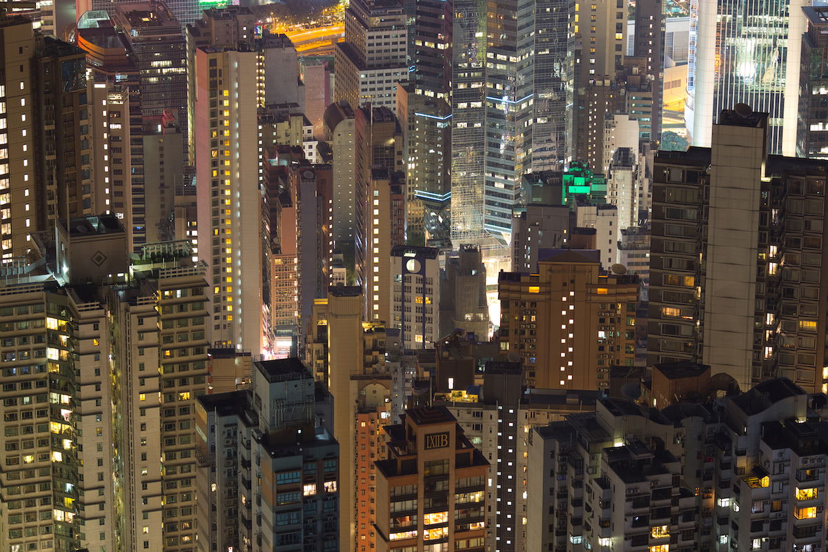 RAW image of apartment and office buildings