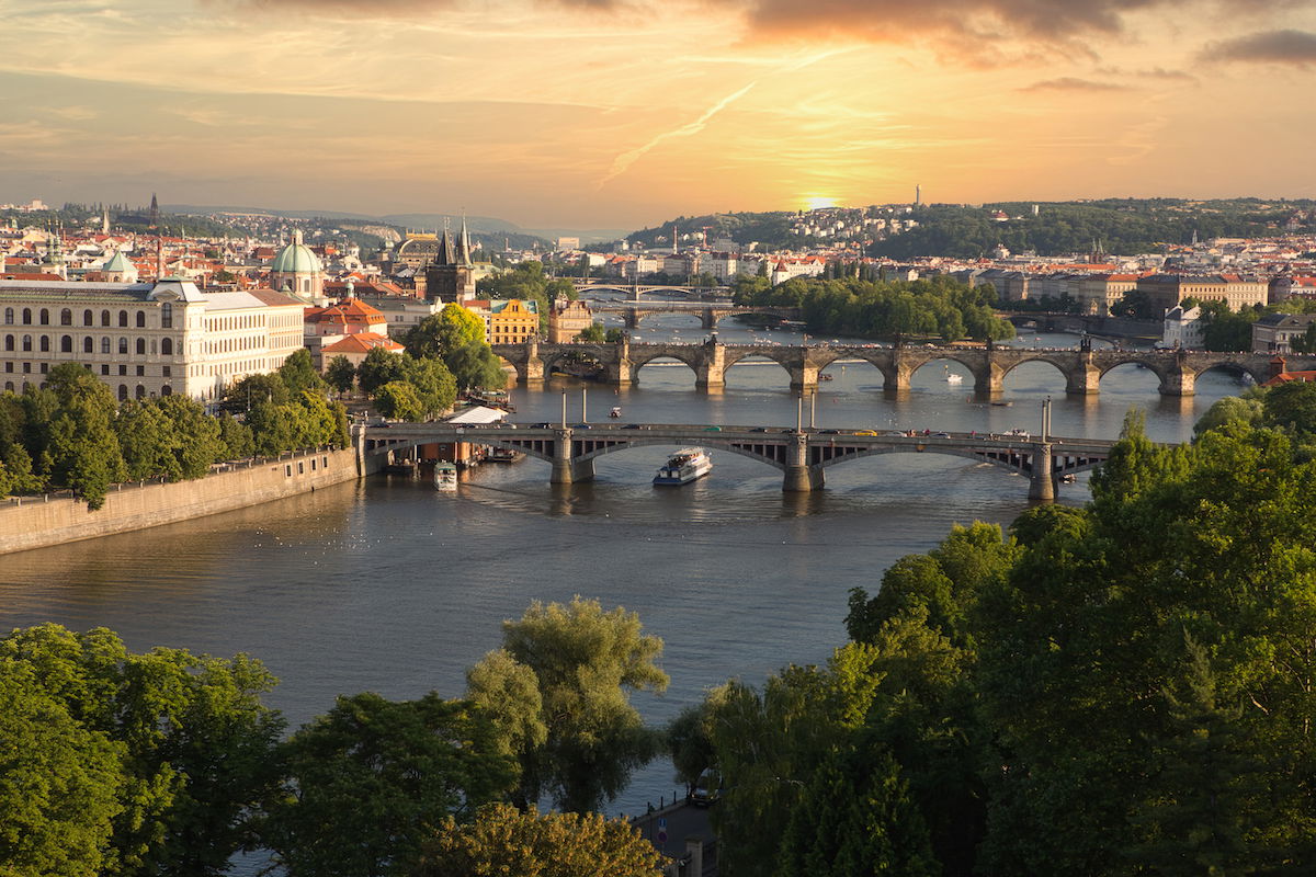 Luminar Neo edited image of city river landscape