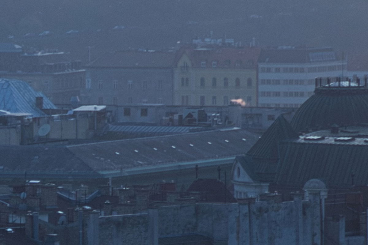 RAW zooomed-in image of city buildings