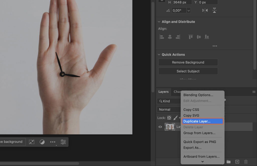 A hands-on Photoshop tutorial, with the user interface visible.