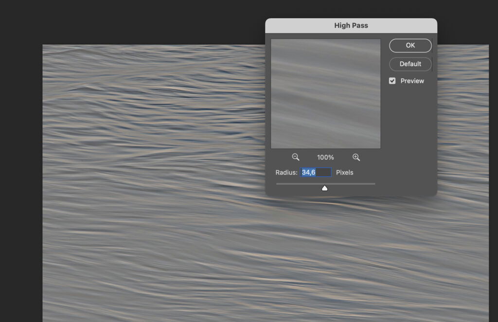 Agraphical user interface, featuring an image of rippled textures, and a dialog box indicating the selection of a new wallpaper. 