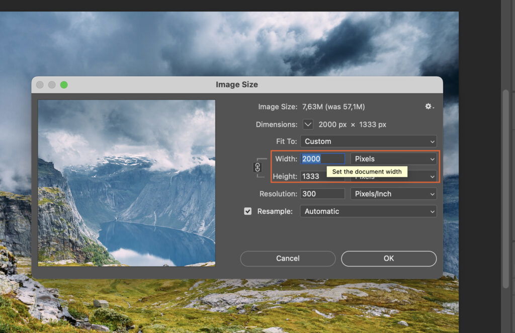 The user interface of a photo editing software.