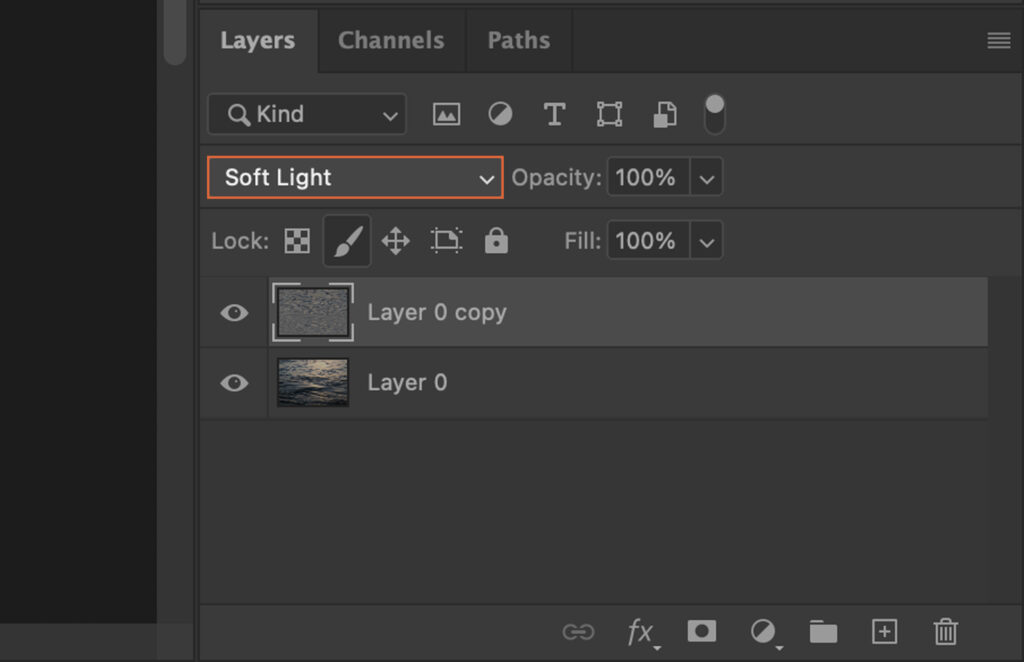 The layers panel in Photoshop, with several layers visible.