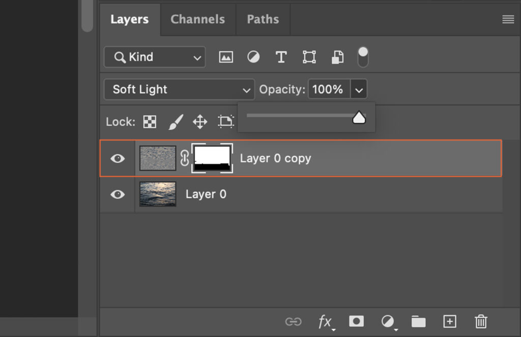 The user interface of an image editing software, specifically focusing on the layers panel. 