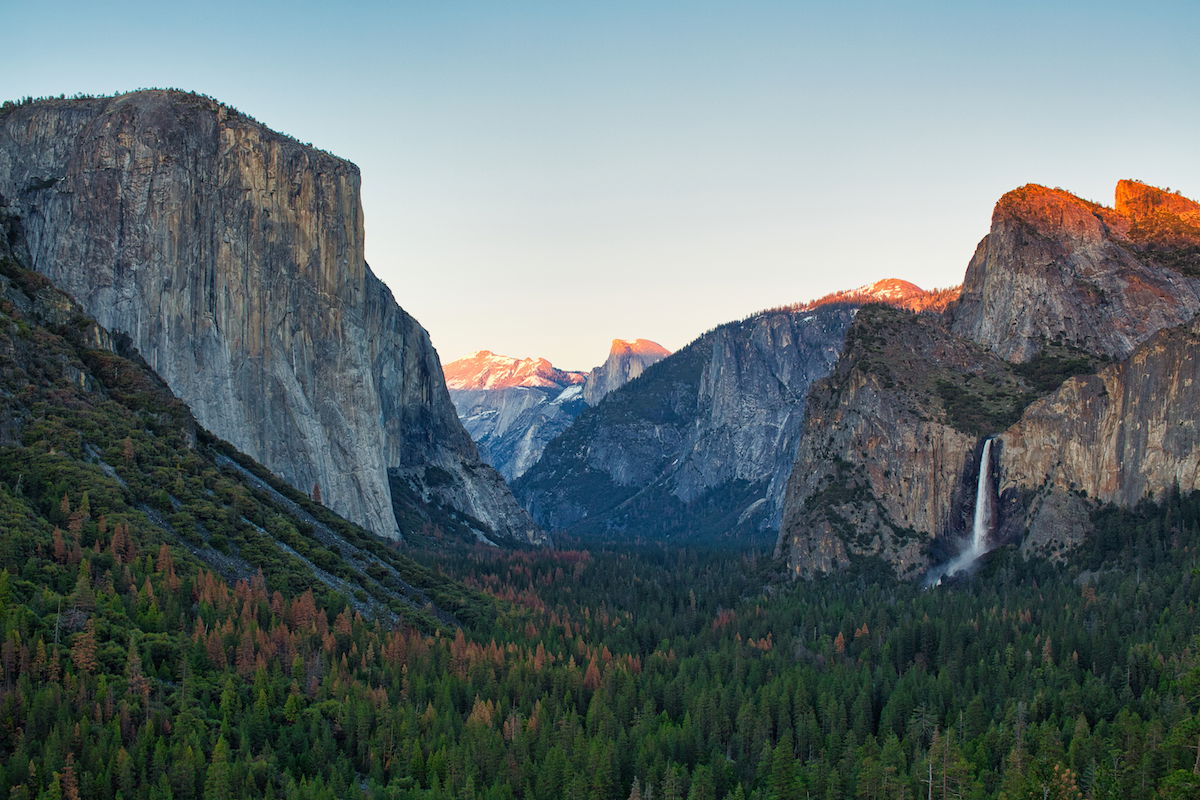 Edited image of the half Dome in Yosemite Valley