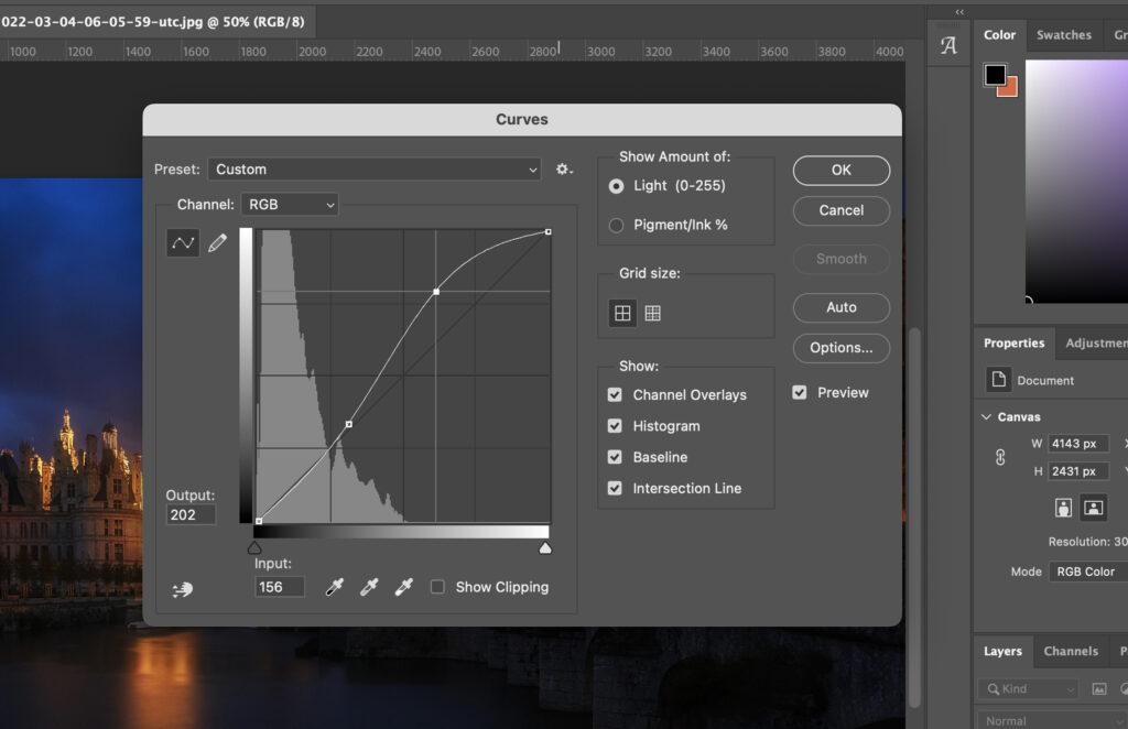 A photo editing software interface with an image of the Eiffel Tower open.